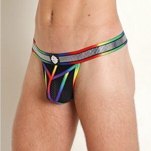 🆕 Breedwell Pride 🏳️‍🌈 Reflector Thong Rainbow - XL